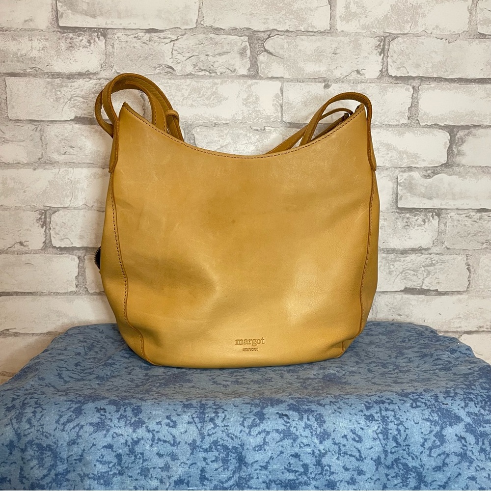 Margot Mustard Yellow Leather Hobo Bag